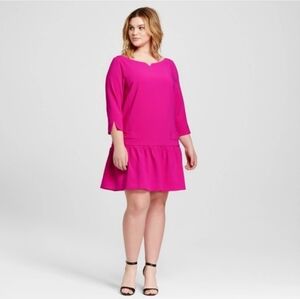 Victoria Beckham x Target Drop Waist Pleated Crop Sleeve Dress NWT Plus Size 3X